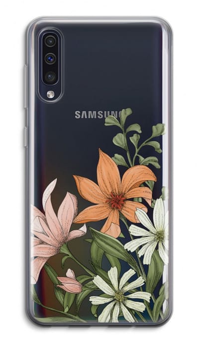 Case Company® - Hoesje geschikt voor Samsung Galaxy A50 hoesje - Floral bouquet - Soft Cover Telefoonhoesje - Bescherming aan alle Kanten en Schermrand