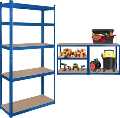 Rebel Tools - Metalen Stellingkast - 180x90x40 cm - 750 kg - 5 Verstelbare Planken