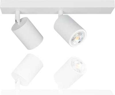 NETTLIFE Opbouwspot - GU10 fitting - Plafondlamp - plafondspot met 2 lichtpunten - spots - Wit opbouwspots - L 30 cm - draaibar - kantelbaar - plafoniere - excl. GU10-excl. lichtbron
