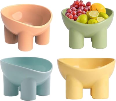 Katten Voerbakken - Voerstation Hond Puppy - Nekontlasting Voeren - 45 Graden Schuin Ontwerp - 4 stuks - Wit