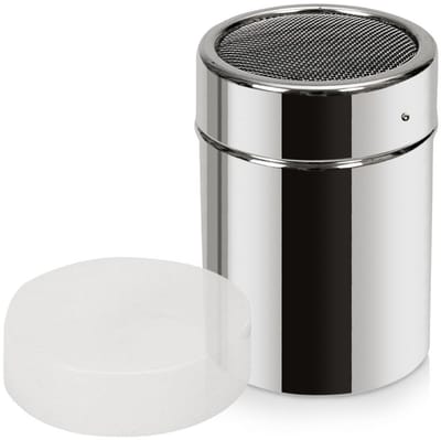 Orion - Container met Zeef - 300 ml - Roestvrijstaal - Transparante Deksel