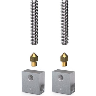 Anet 0,4 mm messing mondstuk extruder printkop + verwarmingsblok hotend + 1,75 mm keelbuizen 6Pcs