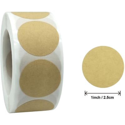 500 Pièces Étiquettes Autocollantes Rondes Cœur Kraft - Autocollants Personnalisés DO-IT-YOURSELF Étiquetage Cadeau de Pâtisserie