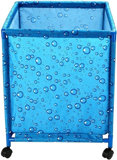 Opbergbak Buiten - Tuin Organizer - Spullen Opbergen - Met Wielen - 58x16x10 cm - Blauw