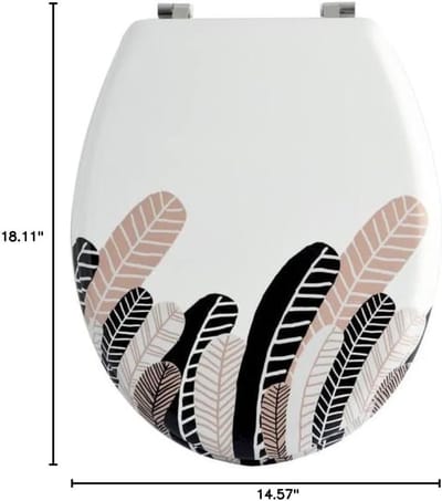 Houten WC-bril met Vintage Veren Design - Comfortabel en Duurzaam