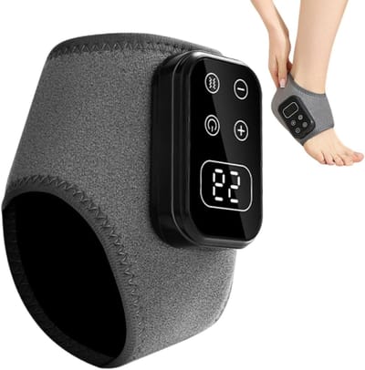 Voet Enkel Massage Apparaat - Verwarming Omslag - Dagelijks Comfort - 5 Versnellingen Elektrisch - 17x35cm - Grijs