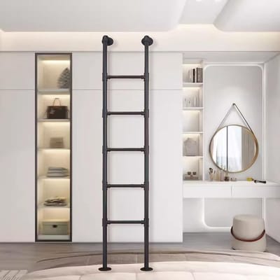 Kelderraam Ladder - Vluchtladder Zolder - Veilig Klimmen - S-Treden Ontwerp - Tot 300cm - Zwart