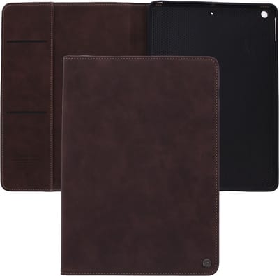 Bookcase hoesje - Tabletcase met pasjeshouder - Donkerbruin - Geschikt voor: Apple iPad 10.2 2021 (9e gen)/iPad 10.2 (2020)/iPad 10.2 (2019)