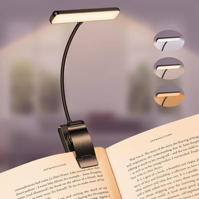 Leeslamp Boekenklem, USB C Oplaadbare Boeklamp met 19 LEDs, 3 Kleurtemperatuurmodi, Lange Looptijd, 360° Flexibel Traploze Helderheid Klemlamp voor Nachtlezen in Bed