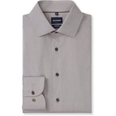 OLYMP 24/7 Luxor modern fit overhemd - twill - caramel - Strijkvriendelijk - Boordmaat: 43 (EU maat: XL)