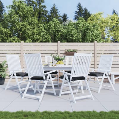 vidaXL - Stoelkussens - 6 - st - 40x40x7 - cm - oxford - stof - zwart