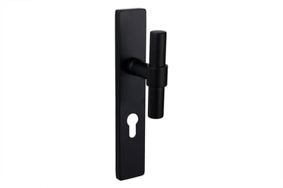 Lavuzo deurkruk Pesaro Zwart met rechthoekig schild PC72 | Per stuk | Zwart deurbeslag