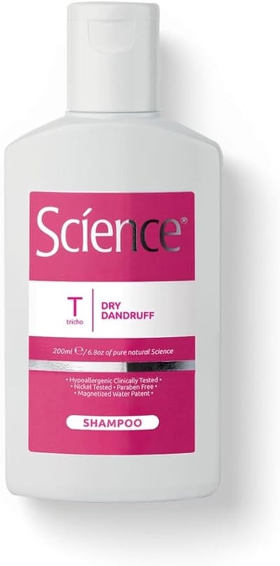 Science Hair Care - Shampoo voor Droge Roos 200ml - Vermindert droge roos, kalmeert de hoofdhuid, hydrateert en helpt nieuwe schilfering voorkomen.
