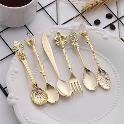 Dailygoods- Koffielepel Set van 6 - Roestvrijstalen Dessertlepels