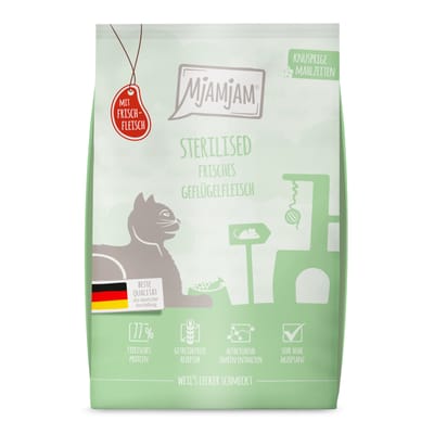1,5kg MjAMjAM Knapperige Maaltijden Sterilised Gevogelte Kattenvoer droog