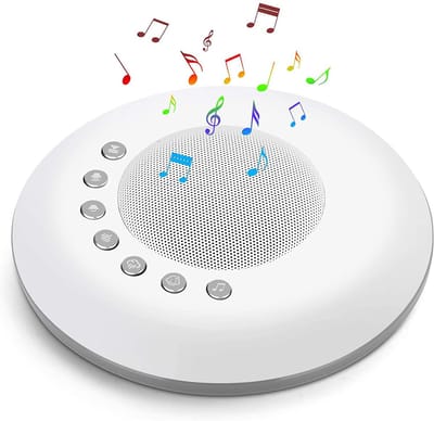 White Noise Machine - Slim Slaapapparaat met 28 Ononderbroken Kalmerende Geluiden, 30 Volume niveaus, 3 Timers, Audio-poort, Oplaadbaar