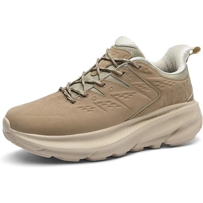Chaussures de Course pour Homme en Cuir Outdoor Imperméables Jogging Chaussures de Sport Homme Baskets de Montagne Chaussures de Marche à Semelle Épaisse pour Homme 45 gray