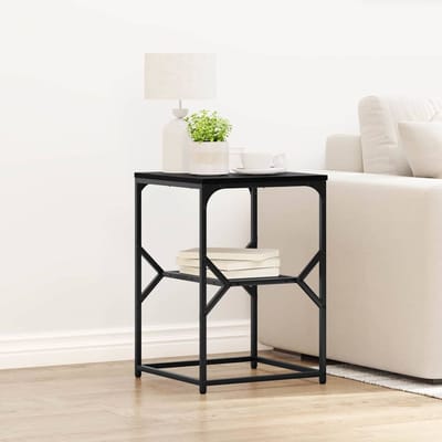 vidaXL - Bijzettafel - Zwart - Eiken - 41 - x - 40 - x - 60 - cm