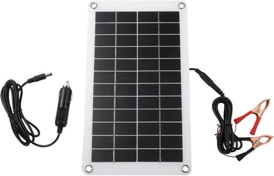 Zonnepaneel Oplader - Druppellader Batterij - Voertuig Onderhoud - Dubbele Laadsnelheid - 30W 12V - Zwart