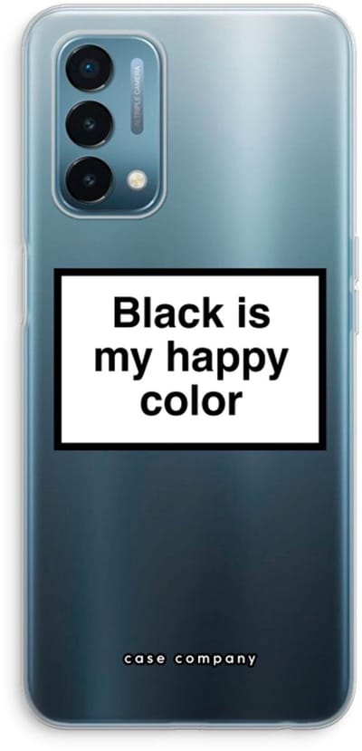 Case Company® - Hoesje geschikt voor OnePlus Nord N200 5G hoesje - Black is my happy color - Soft Cover Telefoonhoesje - Bescherming aan alle Kanten en Schermrand