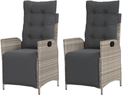Tuinstoelen 2 stuks - Lounge stoelen - Buiten ontspannen - Verstelbare rugleuning voetsteun - 57 x 61 x 93 cm