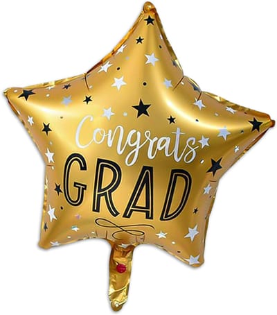 LUQ - Ballon Geslaagd – Gouden Ster Folie 45×45 cm – Feestdecoratie Afstuderen / Graduation