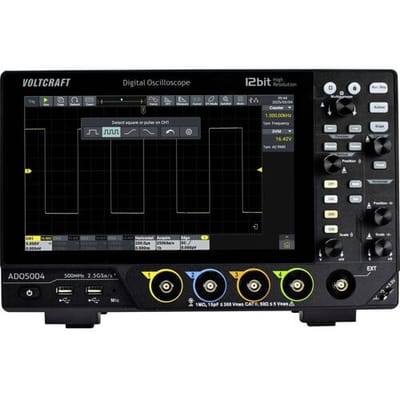 VOLTCRAFT ADO-5004 Digitale oscilloscoop 500 MHz 2.5 GSa/s 250 Mpts 12 Bit Digitaal geheugen (DSO) 1 stuk(s)