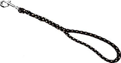 Abany quality design – luxe hondenriem – soepel materiaal - korthouder - kort - hoge kwaliteit - dog leash – 40 centimeter met musketon haak – 8r19010 – beige – zwart - wit