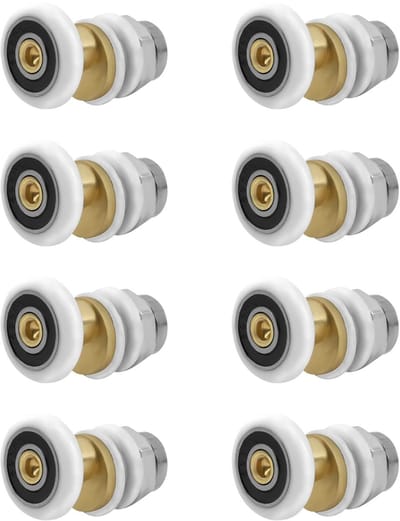 Dailygoods- Douchedeurrollen 23 mm - Schuifdeur Wielen - Reserveonderdelen Douchecabine - Nylon Waterdicht - Glad Draagvermogen - Eenvoudig te Installeren - Douchewielen