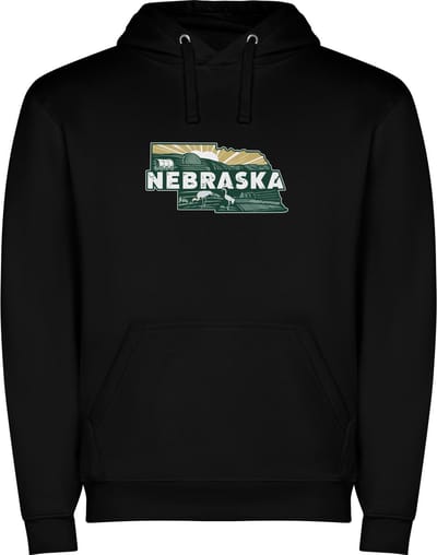 Zwarte Wanna have hoodie voor de echte Amerika liefhebber USA Amerikaanse / Verenigde Staten de staat Nebraska Print Full Color Color merk Roly maat M