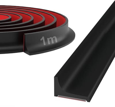 Dailygoods- Geluidsstrip Waterafstotend - Douche Waterstopper - Wandaansluitprofiel - Op Maat te Snijden - Zwart - 1 m Lengte