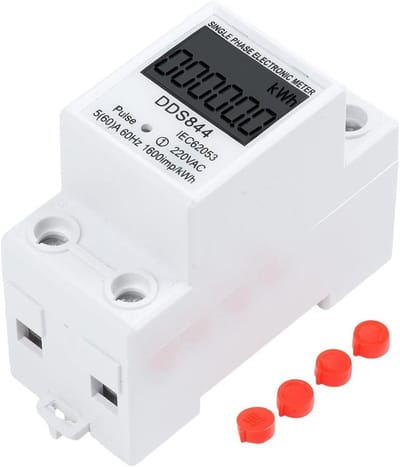Energiemeter Digitaal Display - Stroommeter Elektriciteit - Verbruik Bewaken - Geen Resetknop - 9x7x4 cm - Wit