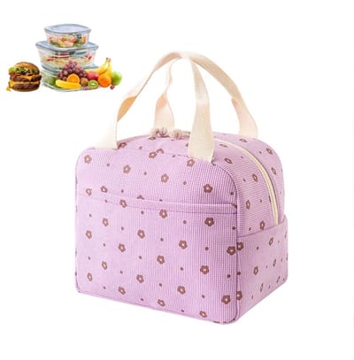 Unisex Lunchtas — Leuke, Herbruikbare Corduroy Lunchtas — Geïsoleerde Lunchbox met Grote Inhoud — Ideaal voor Werk — Maaltijdhouder — Thermotas — Waterdichte & Draagbare Handtas — Koeltas — 25,5 x 21 x 17 cm