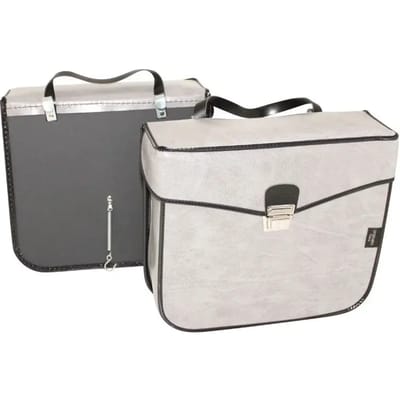 Paar fietstassen achteraan vintage - haaksluiting - lederlook Sportfabric S17 33 x 11 x 28 cm