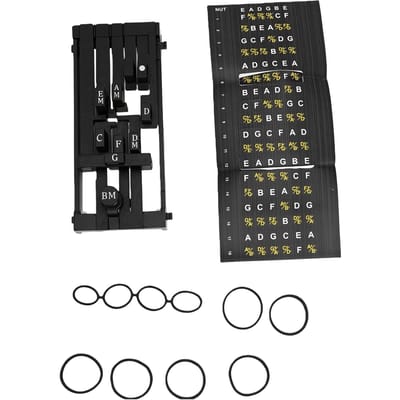 Pinceur d'accords de guitare Entraîneur d'accords de guitare portable Outil pinceur d'accords en ABS pour guitare de 36 à 41 pouces black