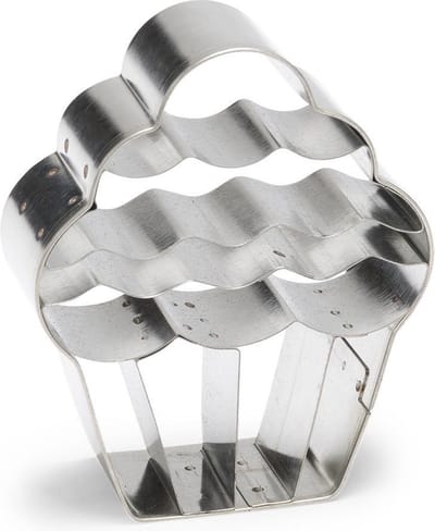 uitsteekvorm Cupcake 7 cm RVS zilver