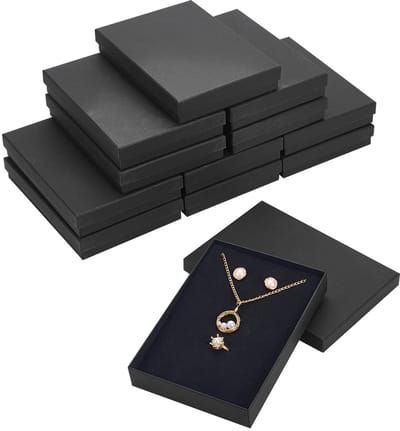 Dailygoods- Geschenkdoos 12-delig - Kraft Juwelenkistje - Rechthoekig - Cadeauverpakking Doosje - Sieradenverpakking - 18x13x3cm - Juwelendoos