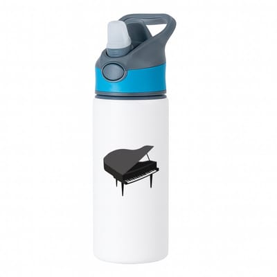 Hacebo® - Piano waterfles met rietje blauw - Muziek - Muzikanten - Vleugel - water fles - 650ML
