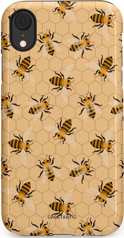 Casetastic Hoesje Geschikt voor Apple iPhone Xr - Stijlvolle Beschermende Duo-layer Case - Zomer Bijen Look