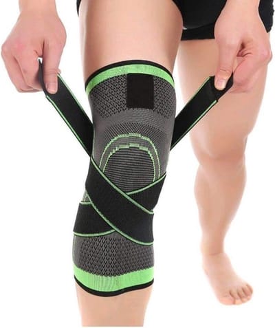 Scoby - Kniebrace - Compressieband - Knieband L - Elastische Sportbrace - Met Klittenband voor Extra Ondersteuning