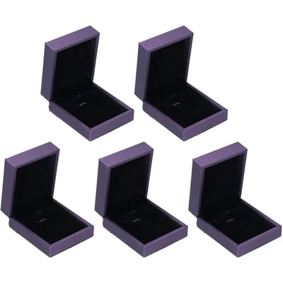 5 Stuks Sieraden Verpakking Doos Exquise Oorring Organizer Etui voor Thuis Juwelierszaak black