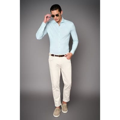 Desoto Luxury Overhemd Vague Pattern Design Petrol / male