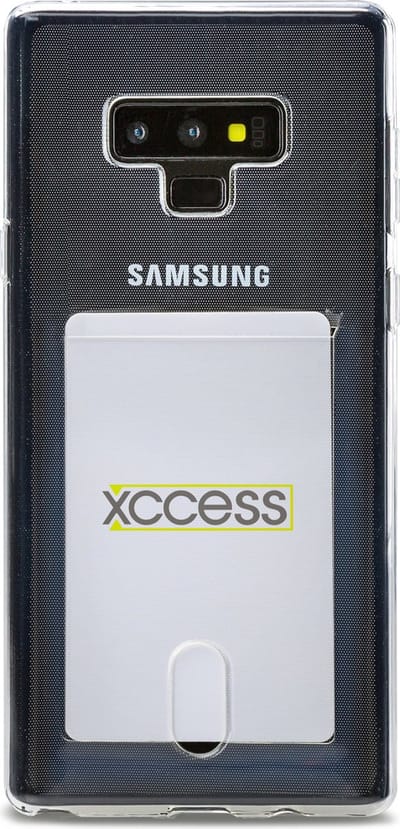 Xccess Doorzichtig Hoesje geschikt voor Samsung Galaxy Note 9 Telefoonhoesje met Kaarthouder Flexibel TPU | Xccess Card Backcover met Pasjeshouder | Doorzichtig Telefoonhoesje Galaxy Note 9 | Kaarthouder voor 1 Pasje | backcover Hoesje voor Pinpas /