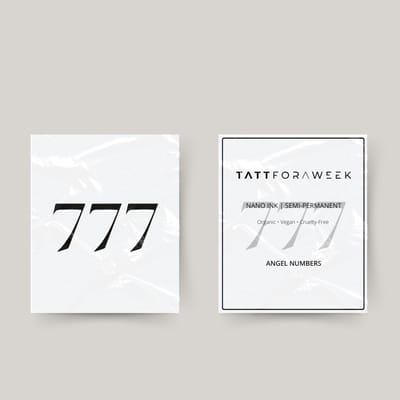 Tijdelijke tattoo angel numbers 777 | Neptattoo volwassenen | Tijdelijke tattoo voor volwassenen | Temporary tattoo | Plaktattoos voor volwassenen | Neptattoos | Probeer zorgeloos een tattoo | tattforaweek