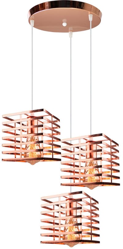 3 Hanglampen Slaapkamer Moderne E27 Kroonluchter Binnen Plafondlamp Vierkant Roze