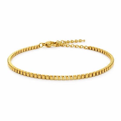 Pax Amare Venetiaanse Schakel Armband - Goudkleurig Stainless Steel - 3mm dik | 15cm + 5cm verstelbaar