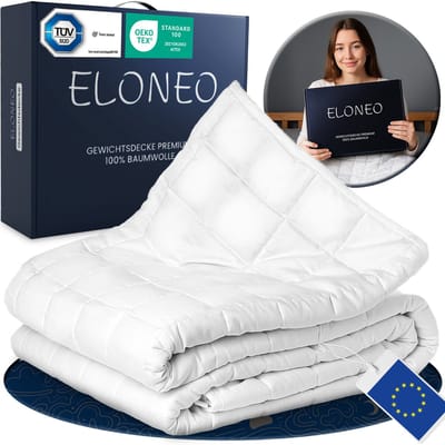 ELONEO Verzwaringsdeken 7 kg 135x200 cm – 100% Katoen - Weighted Blanket - TÜV & Oeko-Tex - Zwaartedeken