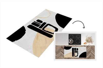 Keukenloper - Loper keuken - Kunst - Abstract - Zwart - 120x60 cm - Keukenloper vinyl
