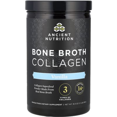 Nutrition Ancienne, Bouillon d'Os Collagène, Saveur Vanille, 1,1 lb (519 g)