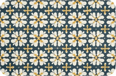 WC mat 60x40 cm - Antislip - Motief - Tegel - Okergeel - Toiletmat - Vloermat - Douchemat - Toilet tapijt - Toiletmatten
